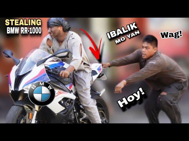 STEALING BMW RR-1000 BIG BIKE "PUBLIC PRANK" | Kinabahan sila