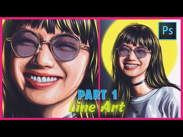 [ Photoshop Tutorial ] Vexel Art Portrait - PART 1 LINE