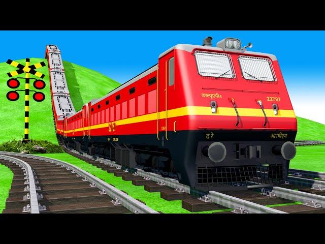 【踏切アニメ】あぶない電車 KERETA WADIDAW !! Tebak Gambar Kereta Api Fumikiri 3D Railroad Crossing Animation