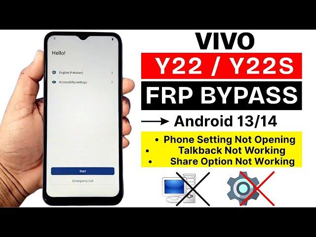 Vivo Y22 | Y22s Frp Bypass Android 13 Without Pc 2025 | Setting Not Opening / Share Article Not Work
