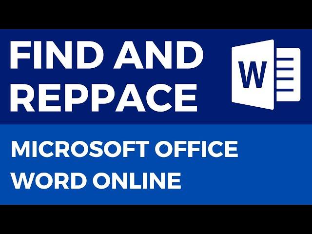 Find and Replace in Microsoft Word Online | Word Online Complete Course.