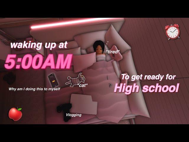 waking up at 5am to get ready for high school | Productive |Bloxburg Roblox Family Roleplay|w/voices