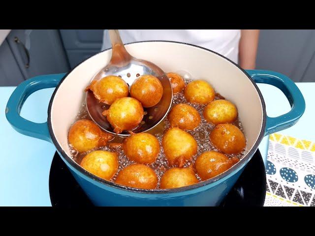 Super quick & easy fluffy donut holes / spoon drop donuts, with milk and yogurt!