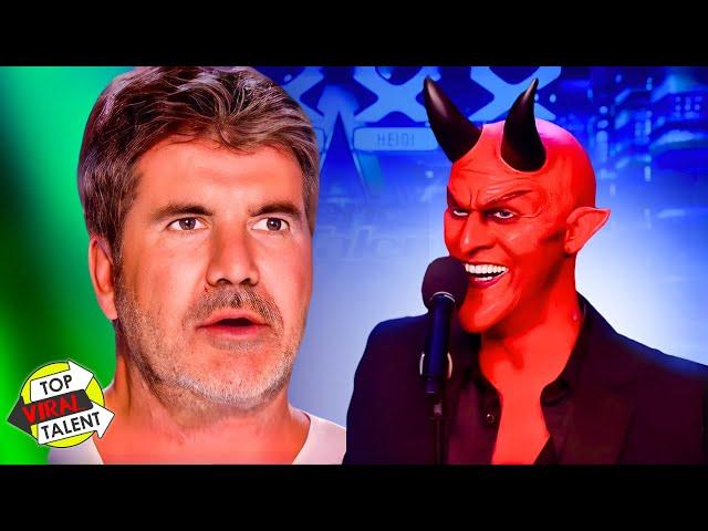 DEVIL SINGER SHOCKS SIMON COWELL with his ANGELIC VOICE!