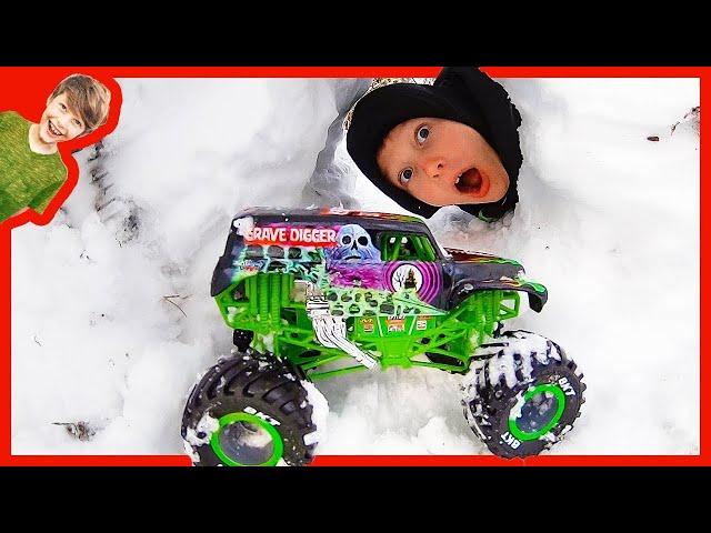 MAKING A MONSTER TRUCK SNOW CAVE!