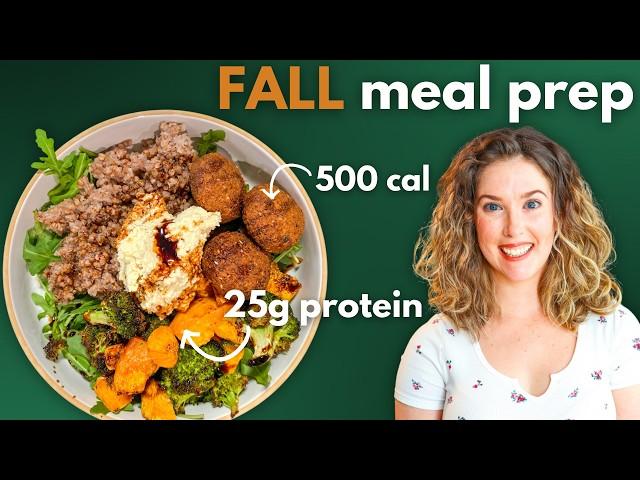 High Protein Vegan Meal Prep!  Fall Falafel Bowl