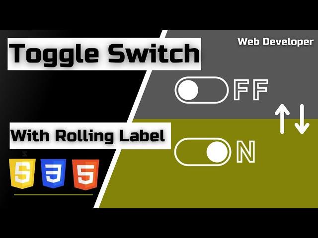 Toggle Switch with Rolling Label HTML CSS and JavaScript | Checkbox CSS