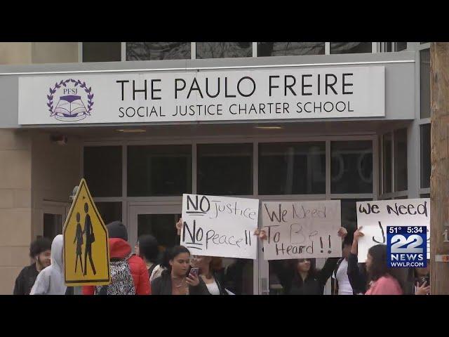 Student protest closing of Paulo Freire Social Justice Charter School in Chicopee