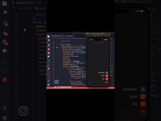 Flutter Speed Dial Button Ui Design  #flutter #flutterdart #dart #coding #reels #shorts #tranding