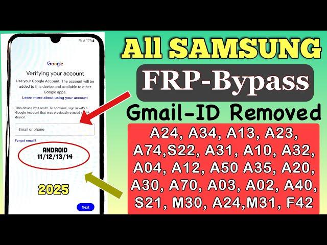 All Samsung Galaxy Frp Bypass 2025 (100% DONE) Android 12-13-14 Latest Code Frp Unlock Without Pc