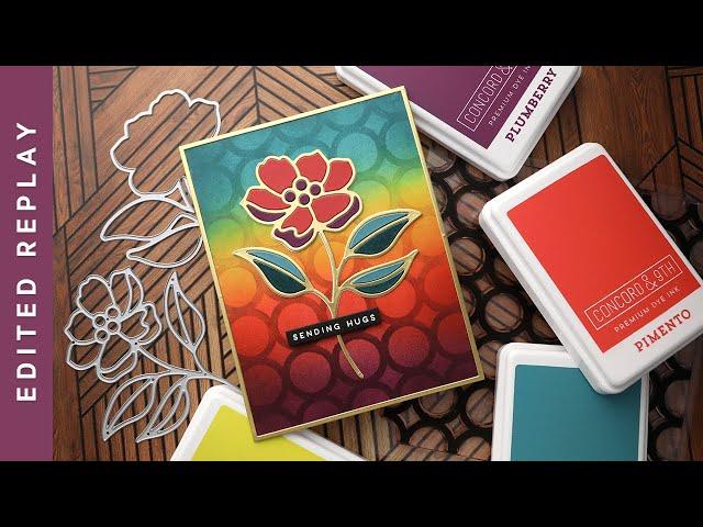 EDITED REPLAY - Gorgeous Background! Rainbow Stamping + Ink Blending