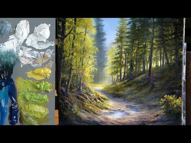 Spring Forest Path - Landscape Oil Painting