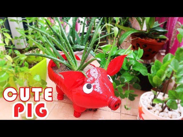 Amazing Craft Ideas | Cute DIY Pig-Shaped Plant Pots from Plastic Bottle