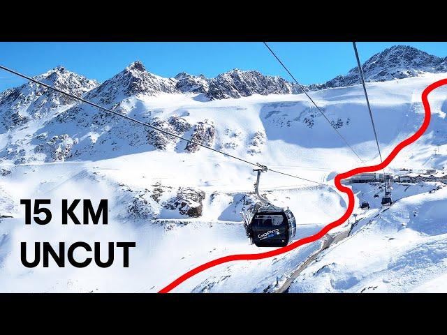 Longest Ski run in Austria (15km) in Sölden *UNCUT*