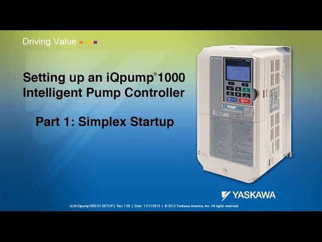 Setting up an iQpump1000 Intelligent Pump Controller Part 1: Simplex Startup