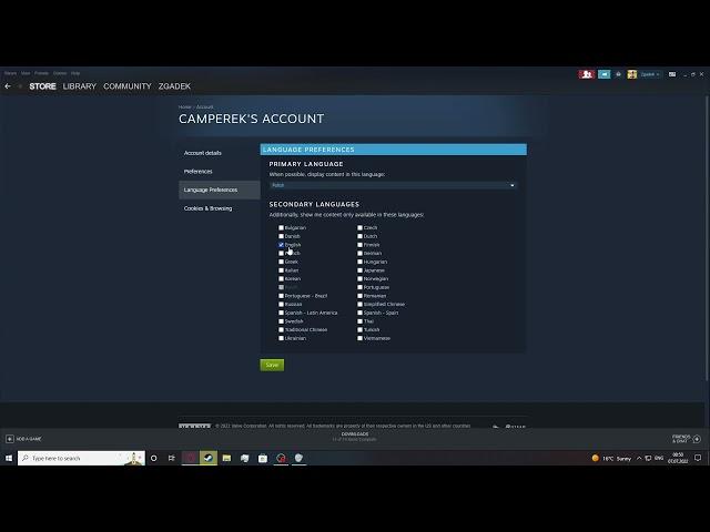 Steam 2022 - How To Change Store Language Preference