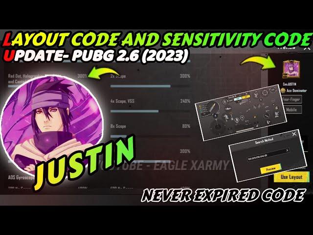 UPDATE 2.5 | JUSTIN SENSITIVITY SETTINGS | JUSTIN CONTROL CODE | JUSTIN SENSITIVITY CODE | BGMI 2.6