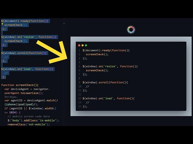 How to Capture Code Screenshots from Code Editor | Create Pretty Code Screenshots