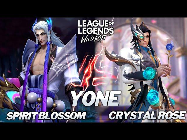 Spirit Blossom Yone VS Crystal Rose Yone Skins Comparison Wild Rift