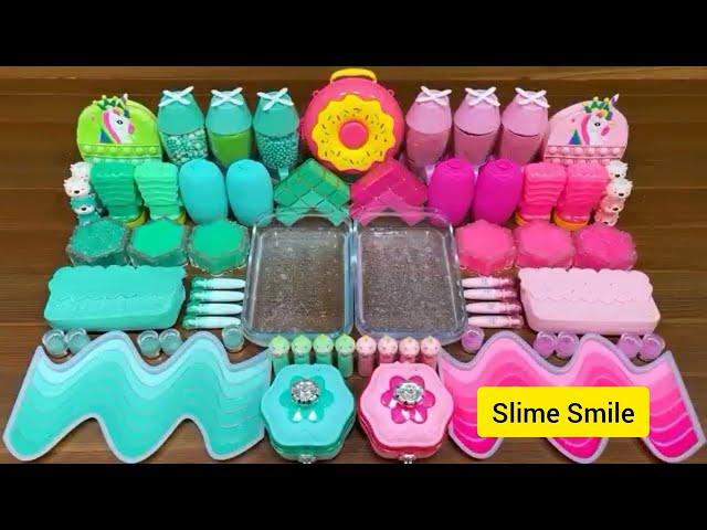 PINK vs MINT | Mixing random into CLEAR Slime | Satisfying Slime Video #ASMR