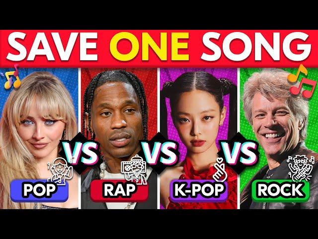 POP vs RAP vs KPOP vs ROCK - Save One Song | Music Quiz