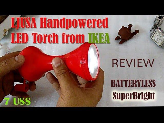 LJUSA Handpowered Dynamo based Super Bright LED Torch Free Lights No Batteries from IKEA