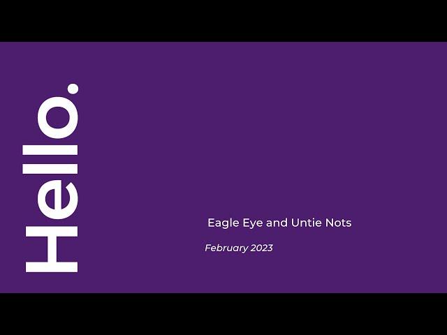 Eagle Eye Solutions Group plc (EYE) Teach-in on the acquisition of Untie Nots