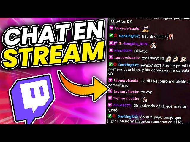 ¡COMO PONER EL CHAT DE TWITCH EN OBS FACIL Y RAPIDO! 