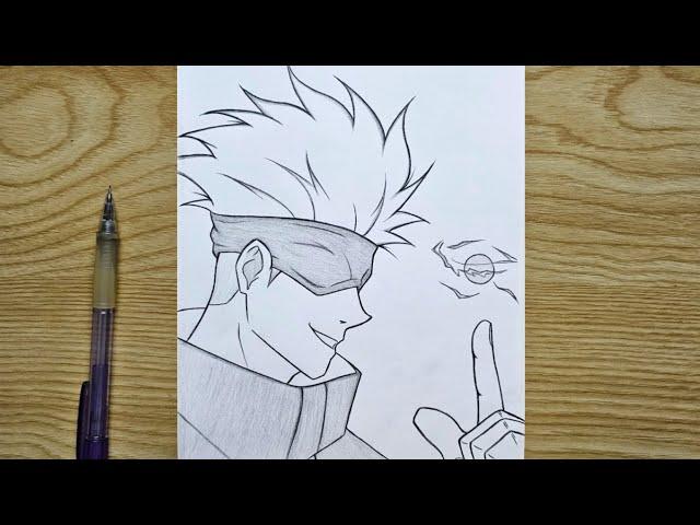 Gojo drawing easy | How to draw Gojo Satoru step by step | anime character drawing for beginners