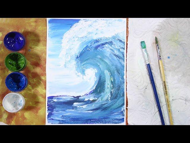 Как нарисовать ВОЛНУ Ocean Wave Painting