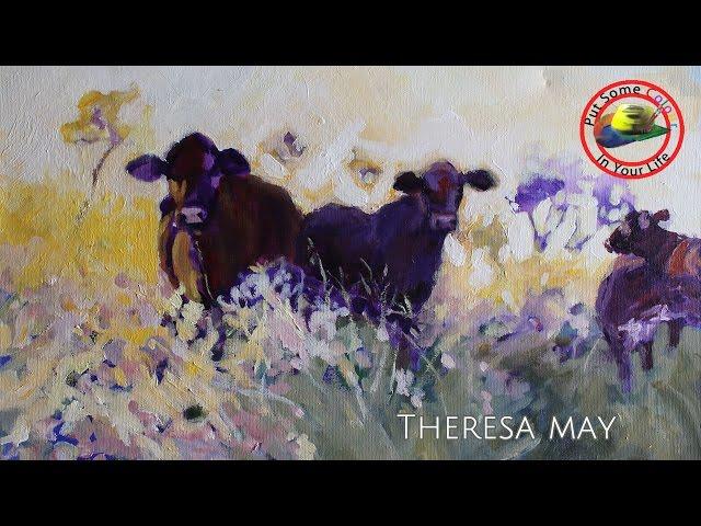 Acrylic painting techniques and mixed media tutorial with Theresa May I Colour In Your Life