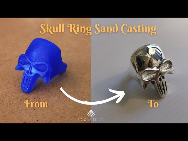 Making of a sterling silver skull ring | Sand Casting process