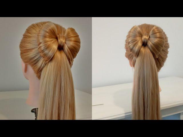 Прическа- Бант. Теперь еще проще..Hairstyle -BOW.