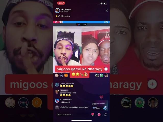 somali tiktok live | dagaalka aduunka | amira & migos#kingck