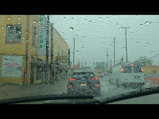 Driving In RAIN Downtown, Neighborhoods and Streets for Relaxation, Sleep and Study Sessions