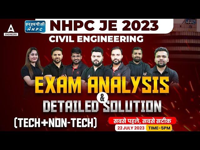 NHPC JE Civil Paper Analysis 2023 | NHPC JE Exam Analysis and Answer Key Discussion