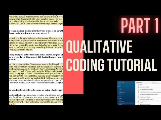 Qualitative data analysis - Coding Tutorial - Initial Codes | "From Codes to Themes" episode 1