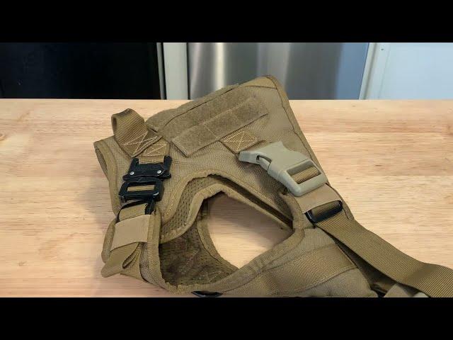 ICEFANG Tactical Dog Harness,2X Metal Buckle,Working Dog MOLLE Vest Review