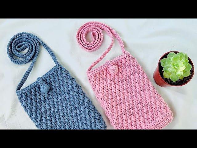 Easy Crochet Phone Bag Tutorial For Beginners | Chenda DIY