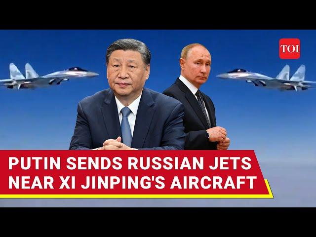 Russian Fighter Jets Fly Close To Xi Jinping's Aircraft; Dramatic Visuals Out | Kazan | BRICS Summit