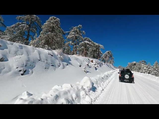 Driving To TROODOS  Mountains Cyprus | Snow 20th January 2022