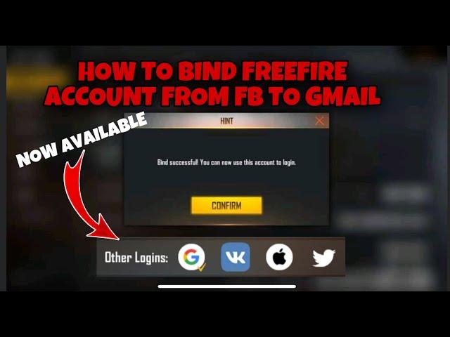 HOW TO BIND FREE FIRE ACCOUNT FROM FACEBOOK TO GMAIL,VK,TWITTER AND APPLE ID || FREE FIRE