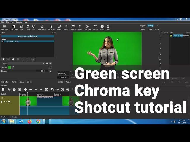 Green screen Chroma key Filter Shotcut tutorial. How to Remove Green Screen in Shotcut ?