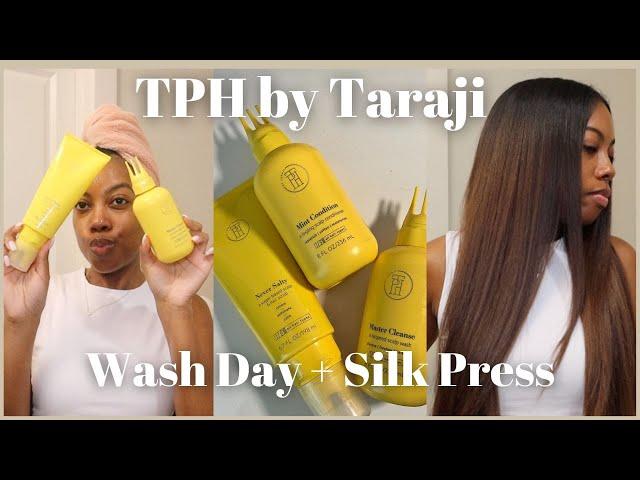 First Impression | TPH by Taraji Wash Day & Silk Press | Honest Review.. Does It Work?