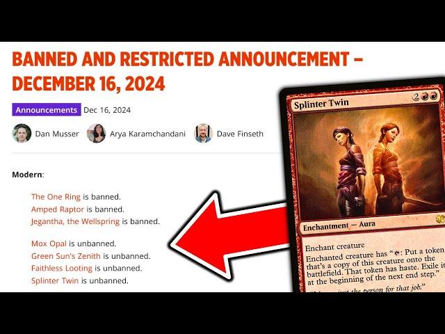 Splinter Twin & Faithless Looting Are Unbanned - Modern Is Saved! | December 16, 2024 B&R Discussion