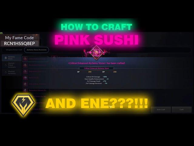 BLACK DESERT MOBILE HOW  TO CRAFT PINK SUSHI AND ENE???!!!