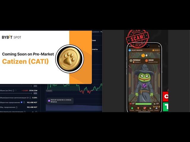 NOTCOIN/Биржа ByBit объявила о листинге Catizen!/MEMEFI СКАММ?