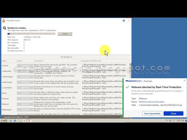 Malwarebytes Premium 4 Ransim Test