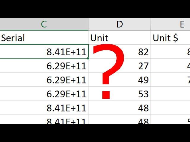 How to change from exponential to number format in Excel