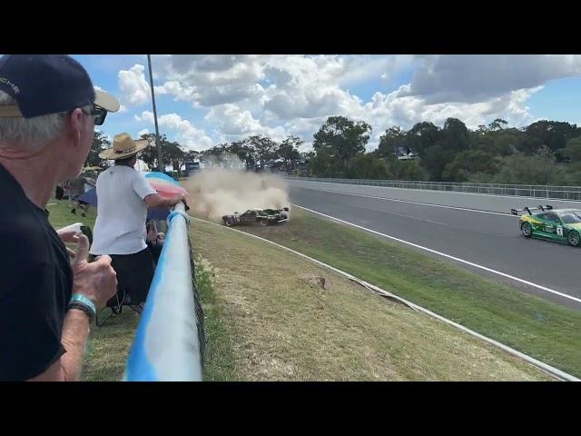 Angus Fogg Mustang massive crash Bathurst 12 hour support category.